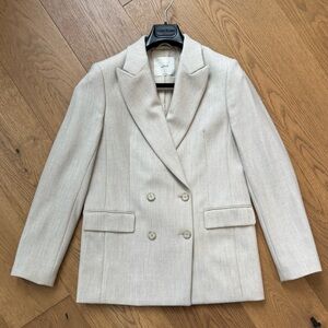 Wilfred Wool-Blend Double Breasted Blazer Jacket - Size 4 - Like New - Beige